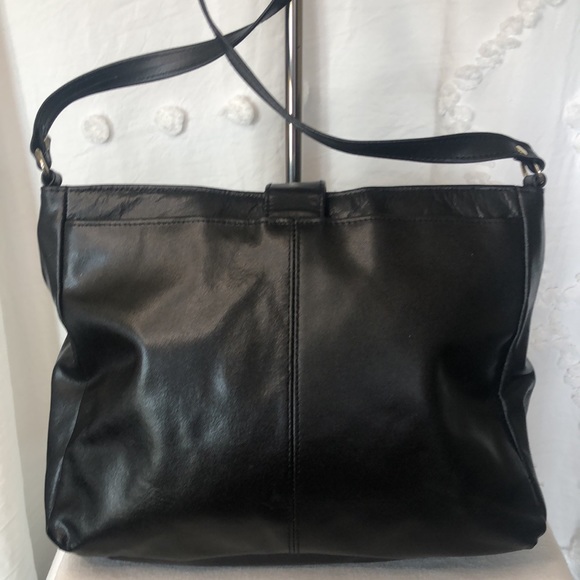 CONTESSA black soft leather handbag. Gold hardware. - Picture 4 of 12